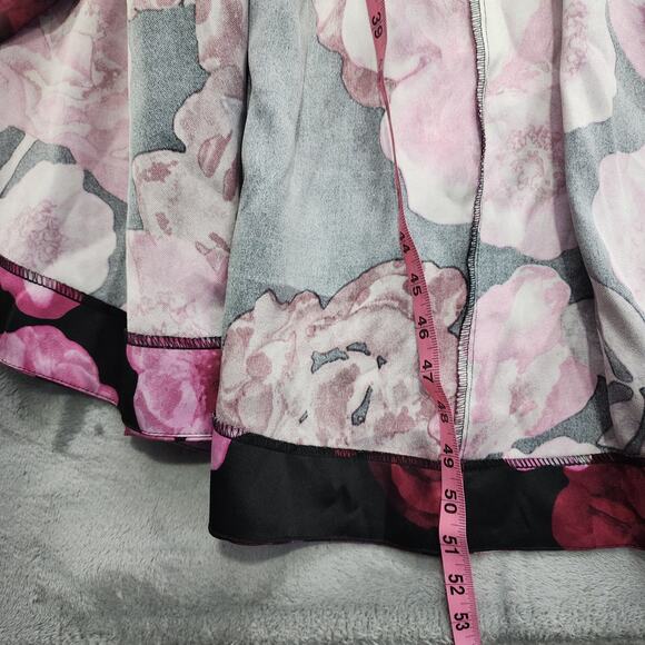 Speechless Dress Womens 3 Juniors Black Pink Floral Strapless High Low Pockets - Picture 6 of 7